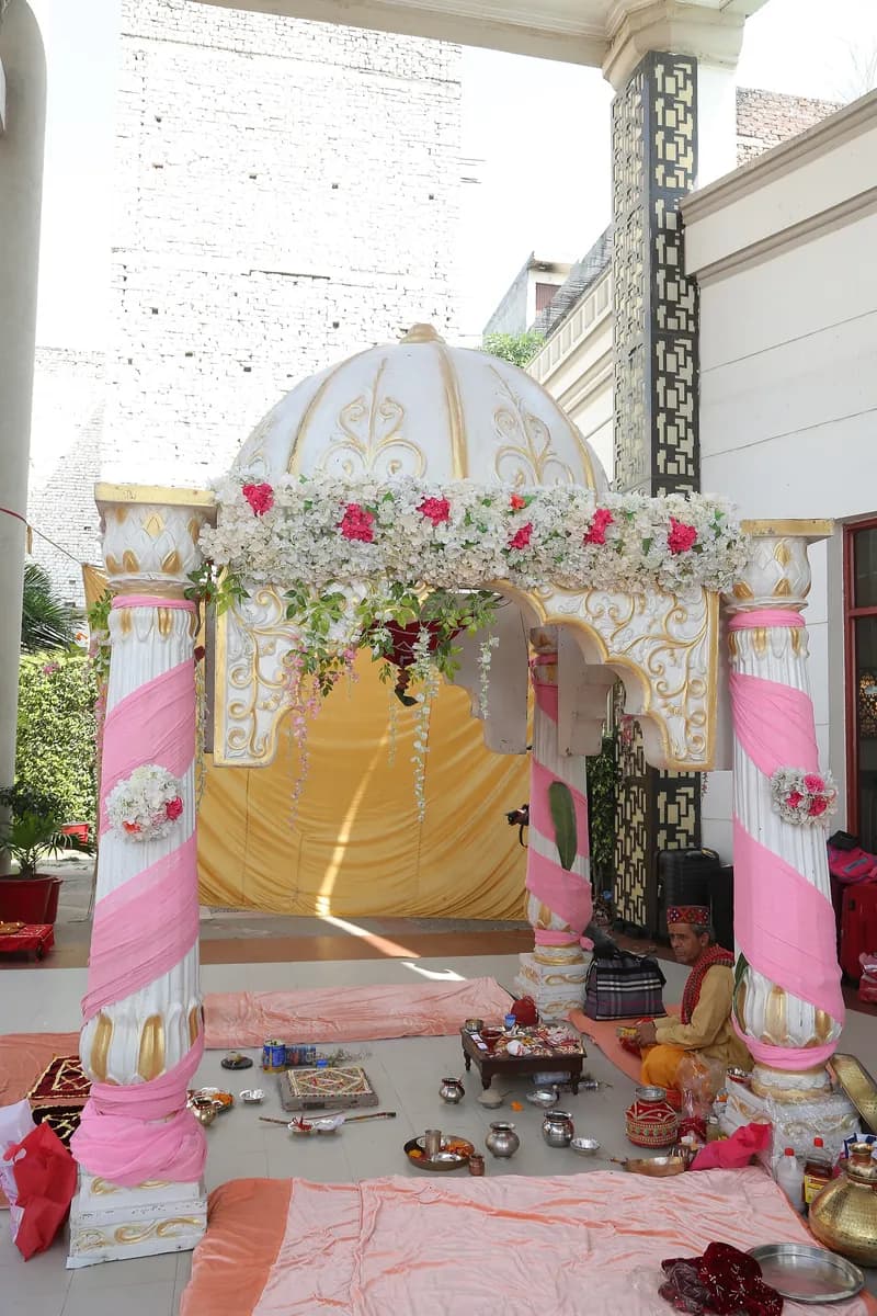 Decorated Indian wedding mandap