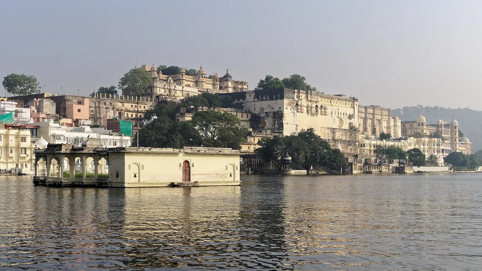 Udaipur City Palace and the Lake Pichola waterfront, a destination setting in India