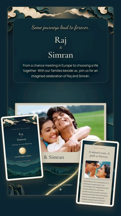 Starlit Summit sample wedding invitation