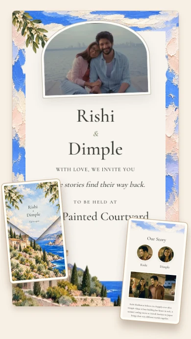 Villa Reverie sample wedding invitation